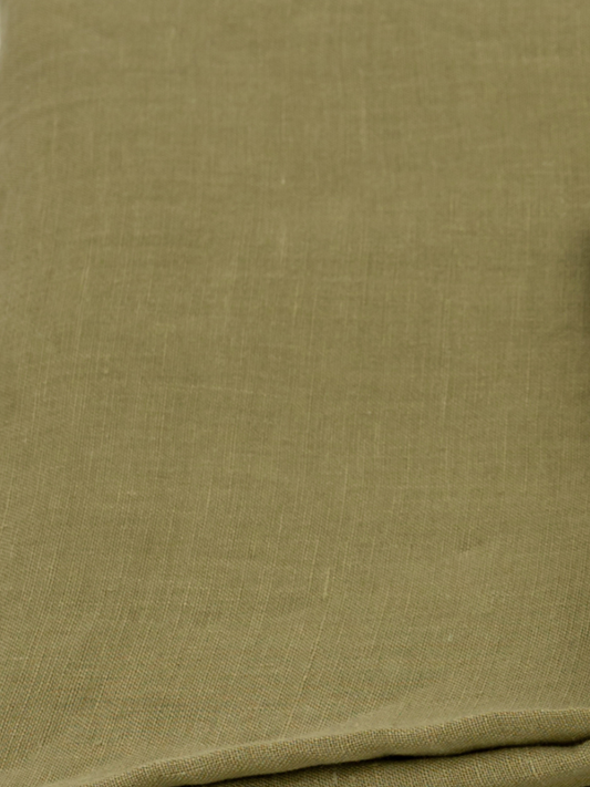 100% flax linen Olive Green fabric swatch – OEKO-TEX Standard 100, soft & natural texture