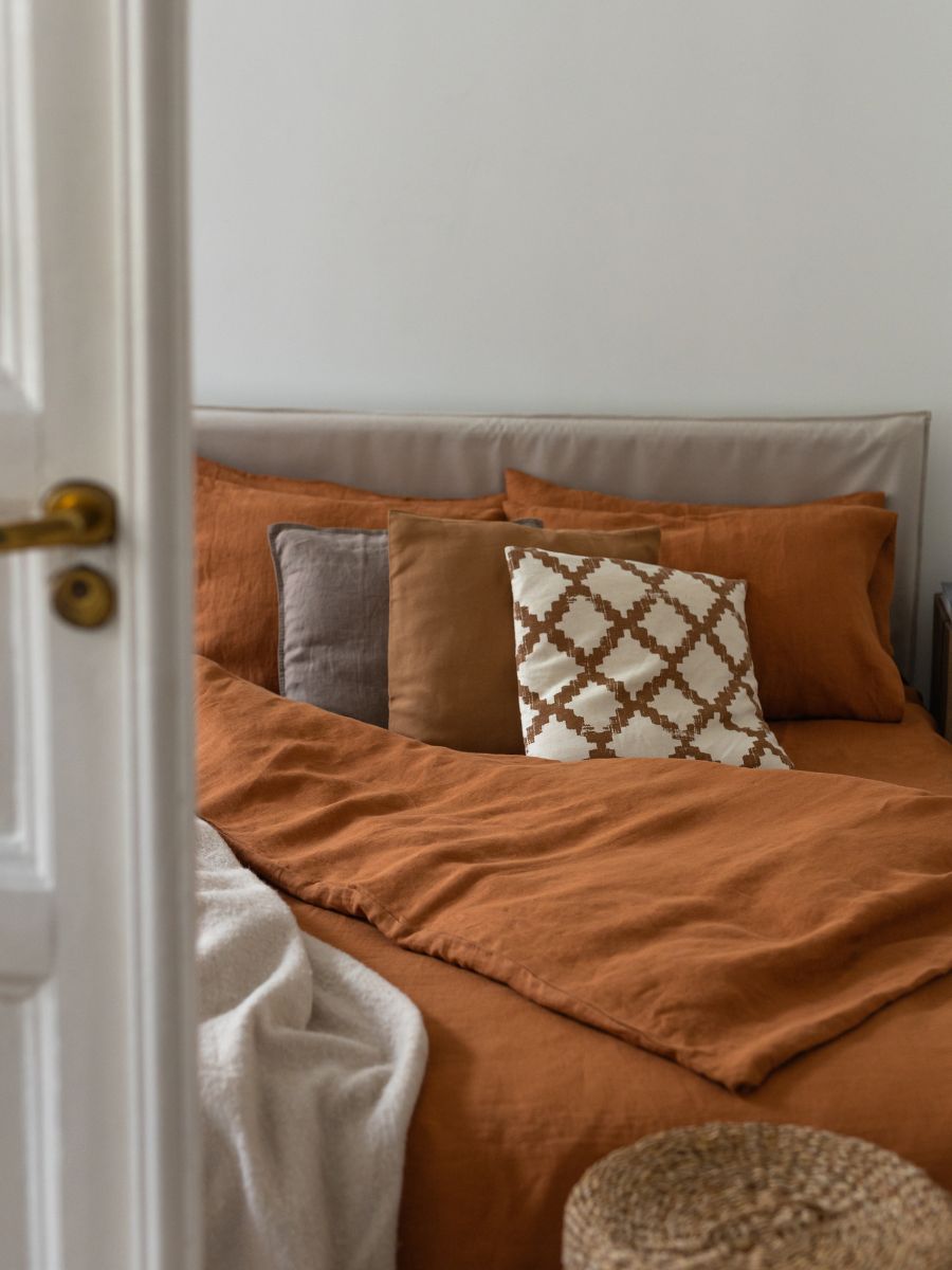 Cinnamon Brown 100% Flax Linen Duvet Covers