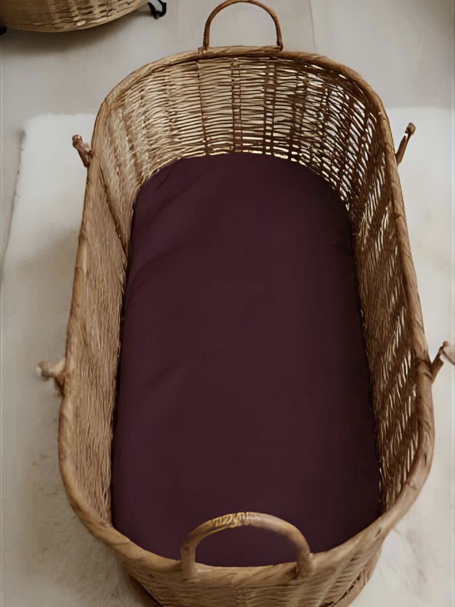 Elderberry Purple 100% Flax Linen Baby Pure Luxe Fitted Sheets