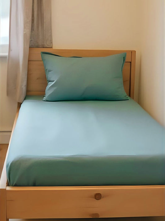 Willow Green 100% Flax Linen Kids Fitted Sheets