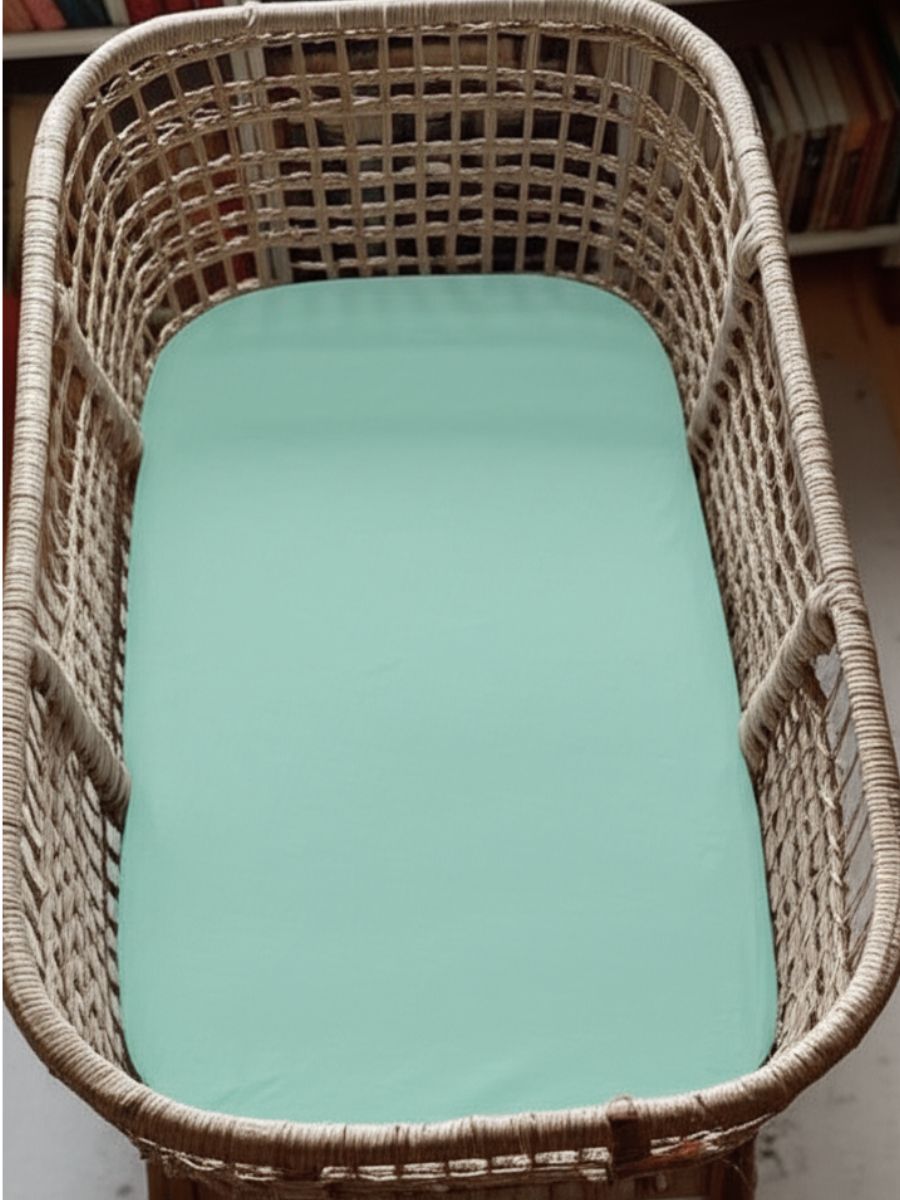 Willow Green 100% Flax Linen Baby Pure Luxe Fitted Sheets