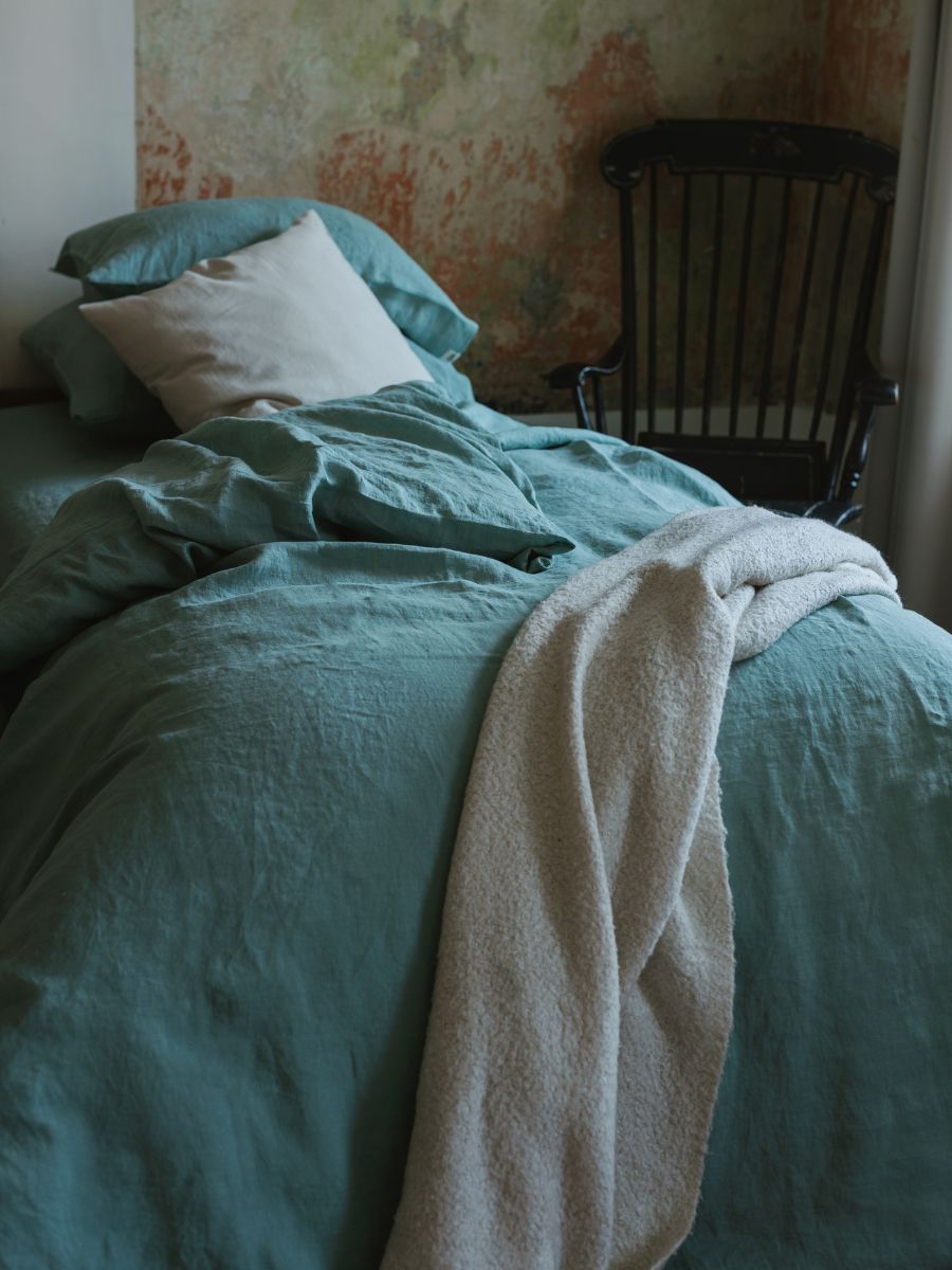 Willow Green 100% Flax Linen Duvet Cover Sets