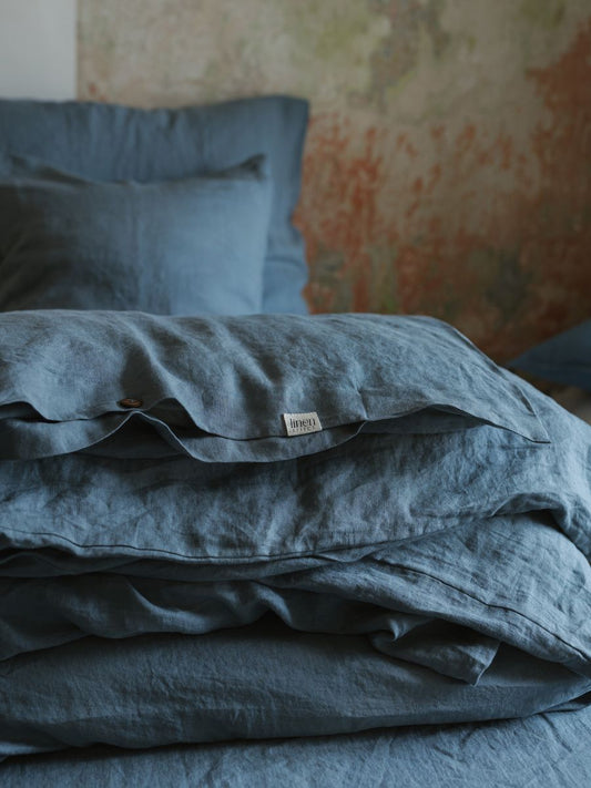 Baltic Blue 100% Flax Linen Duvet Covers