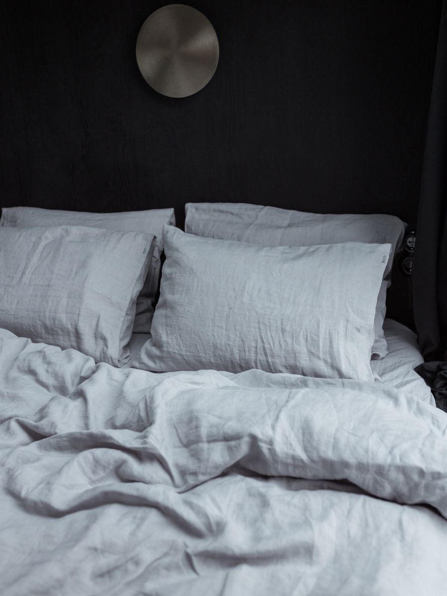 Moonlit Grey 100% Flax Linen Duvet Cover Sets