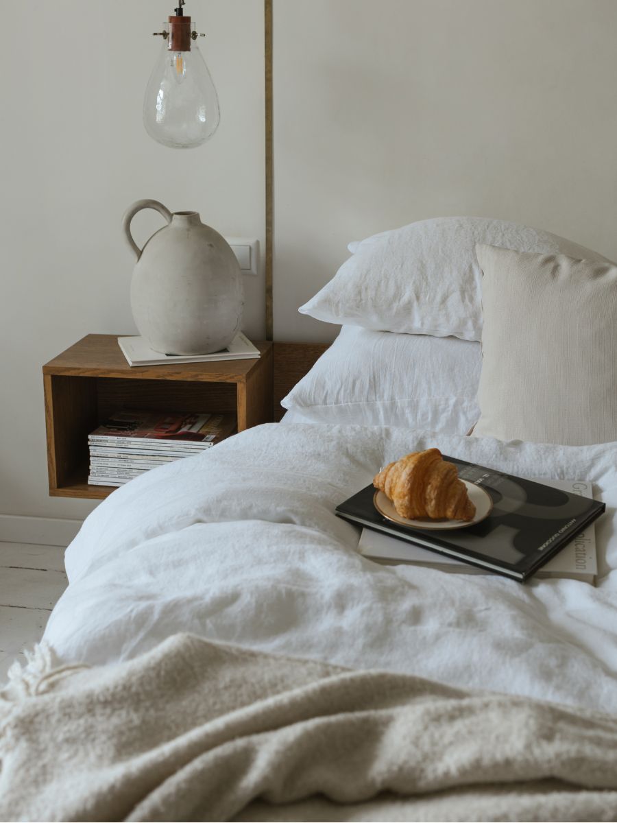 Magnolia White 100% Flax Linen Duvet Covers