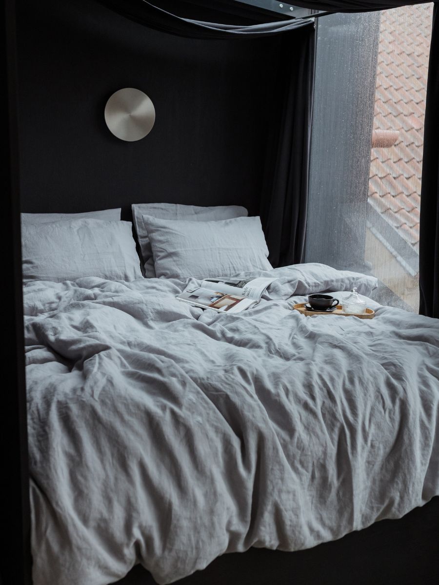 Moonlit Grey 100% Flax Linen Duvet Covers