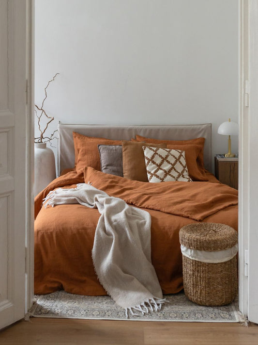 Cinnamon Brown 100% Flax Linen Sheet Sets