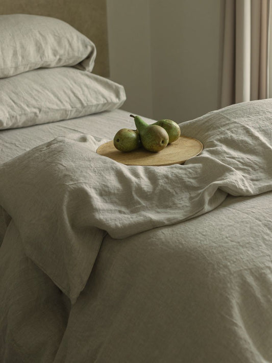 Natural Beige 100% Flax Linen Duvet Cover Sets