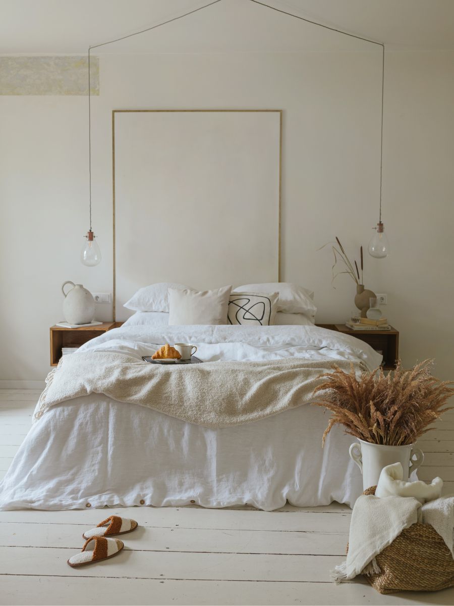 Magnolia White 100% Flax Linen Duvet Cover Sets