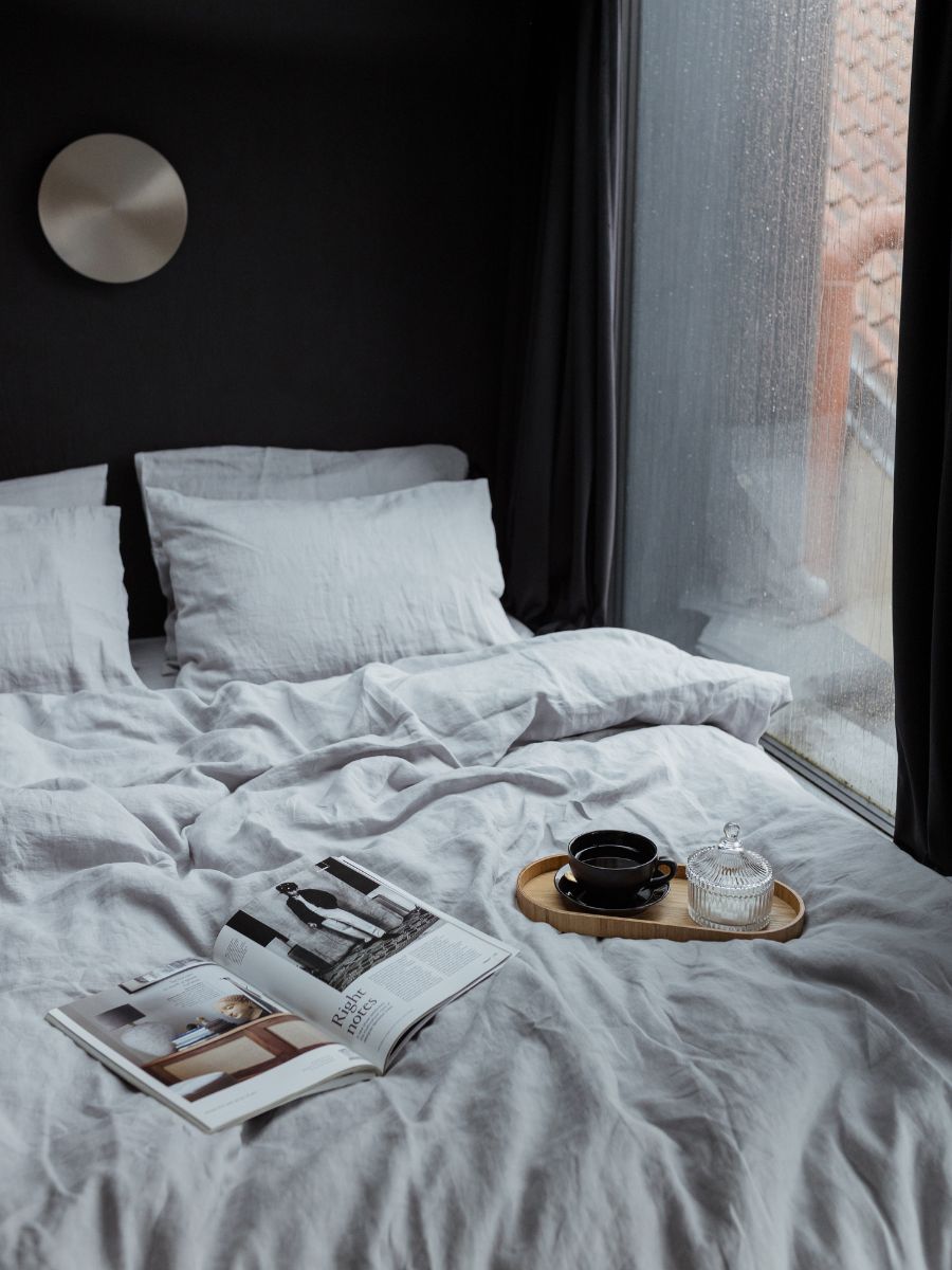 Moonlit Grey 100% Flax Linen Duvet Cover Sets