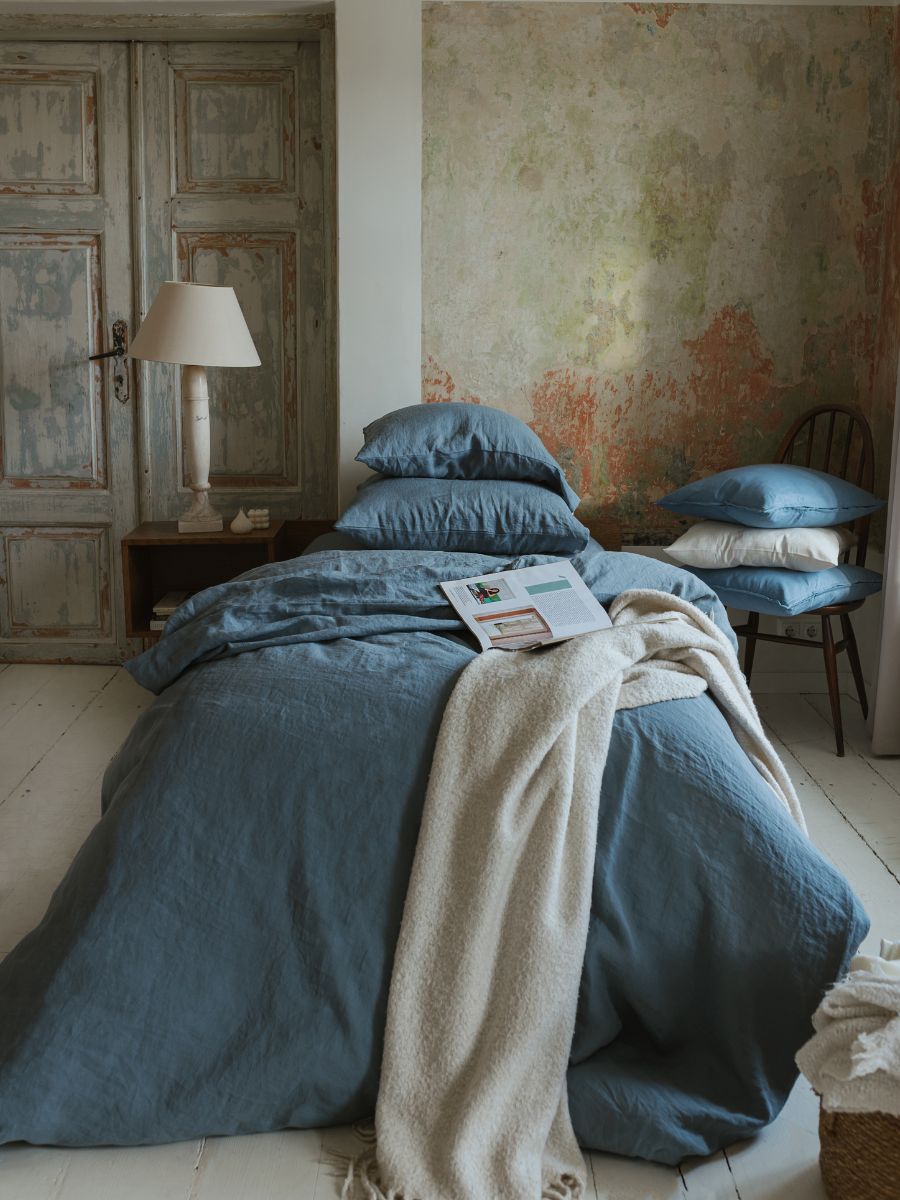 Baltic Blue 100% Flax Linen Duvet Covers