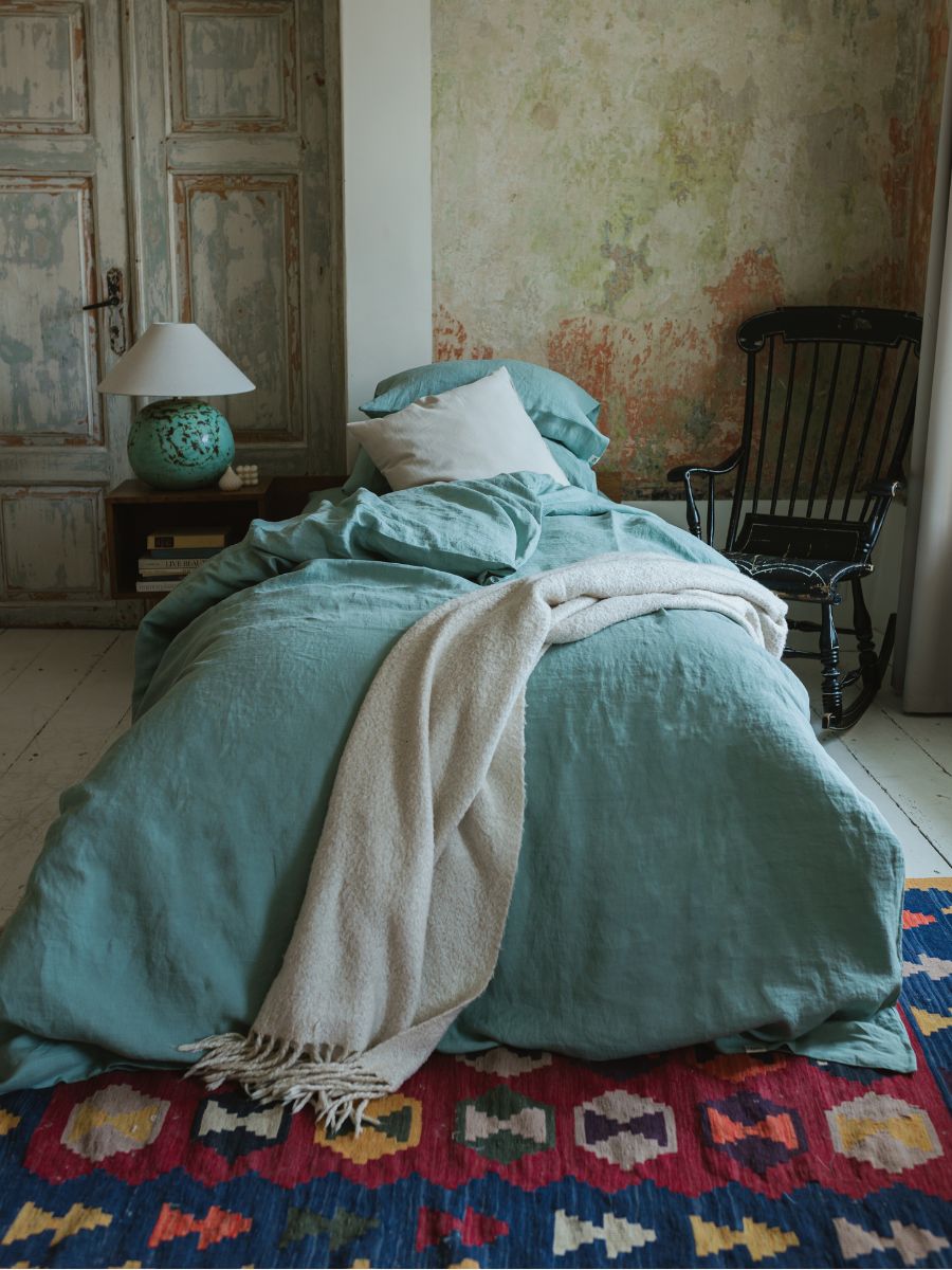 Willow Green 100% Flax Linen Duvet Covers