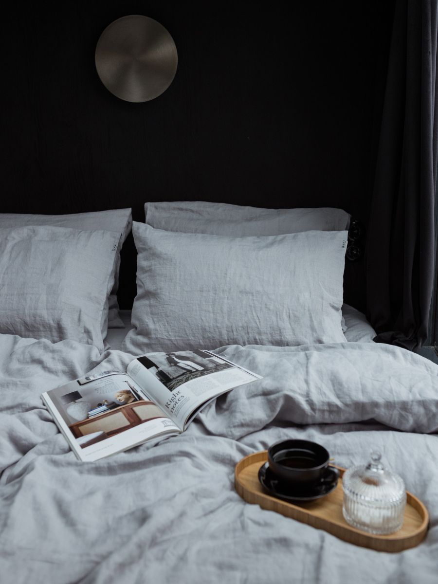 Moonlit Grey 100% Flax Linen Duvet Cover Sets