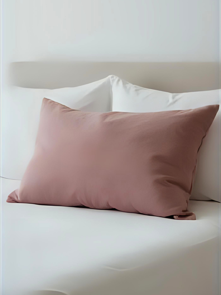 Rosewood Pink 100% Flax Linen Classic Envelope Closure Pillowcases
