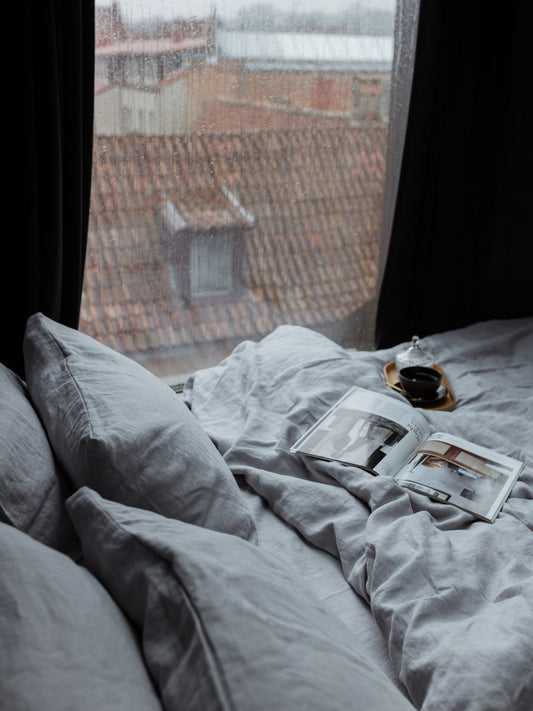 Moonlit Grey 100% Flax Linen Duvet Cover Sets