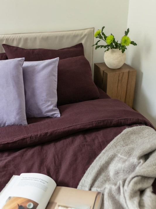 Elderberry Purple 100% Flax Linen Duvet Covers