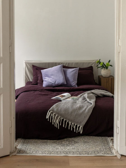 Elderberry Purple 100% Flax Linen Sheet Sets