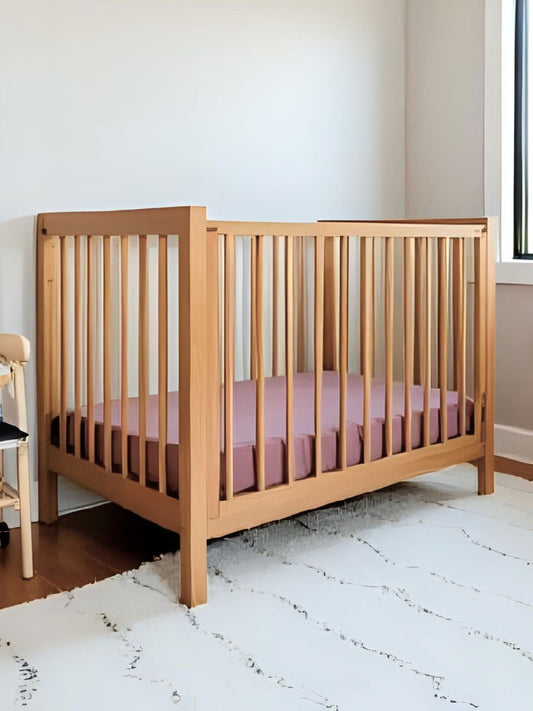 Rosewood Pink 100% Flax Linen Baby Fitted Sheets