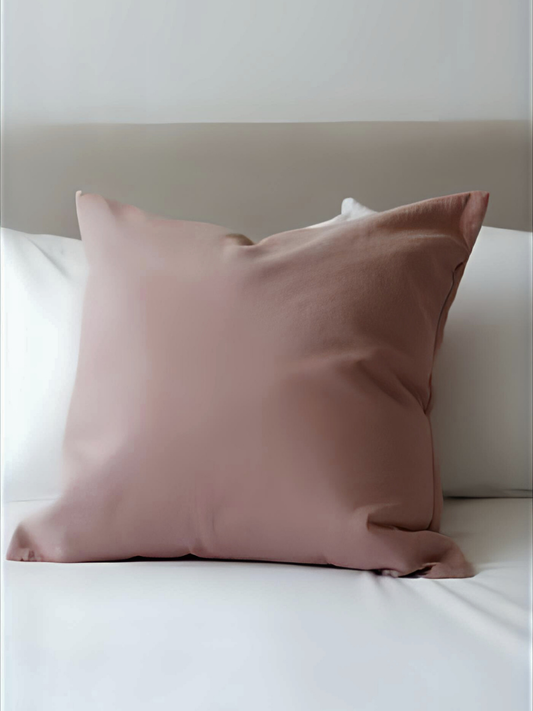 Rosewood Pink 100% Flax Linen Coconut Shell Button Closure Pillowcases