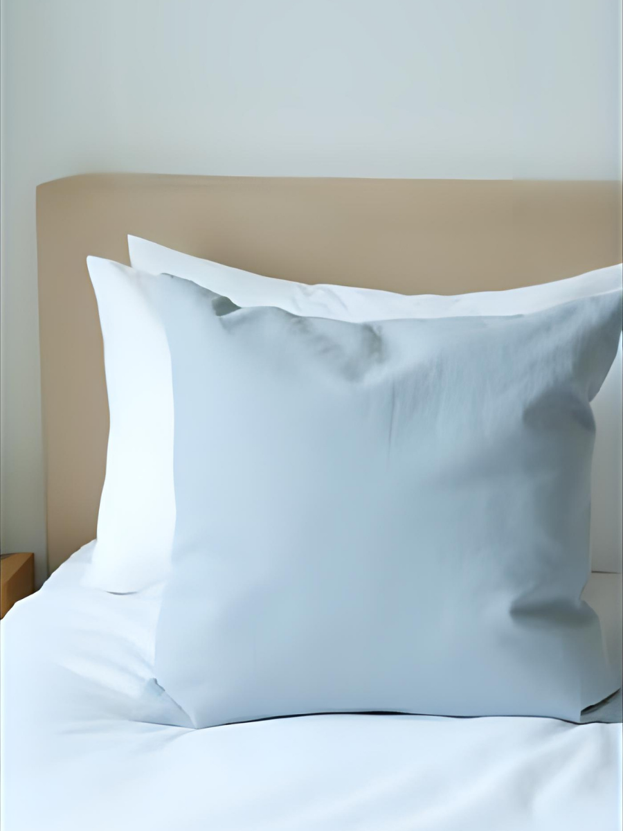 Sky Blue 100% Flax Linen Coconut Shell Button Closure Pillowcases