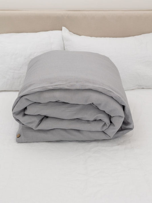 Moonlit Grey 100% Flax Linen Toddler Pure Luxe Duvet Covers
