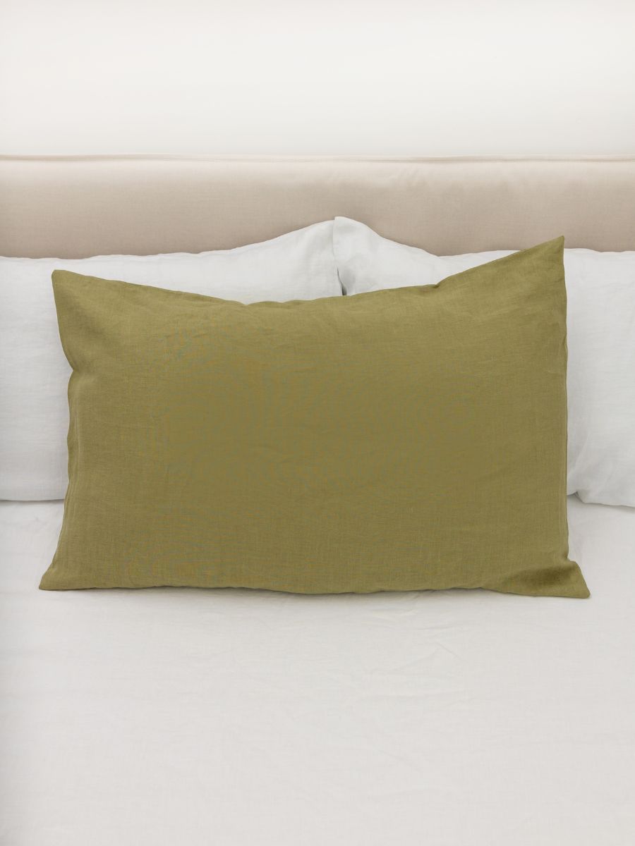 Olive Green 100% Flax Linen Duvet Cover Sets
