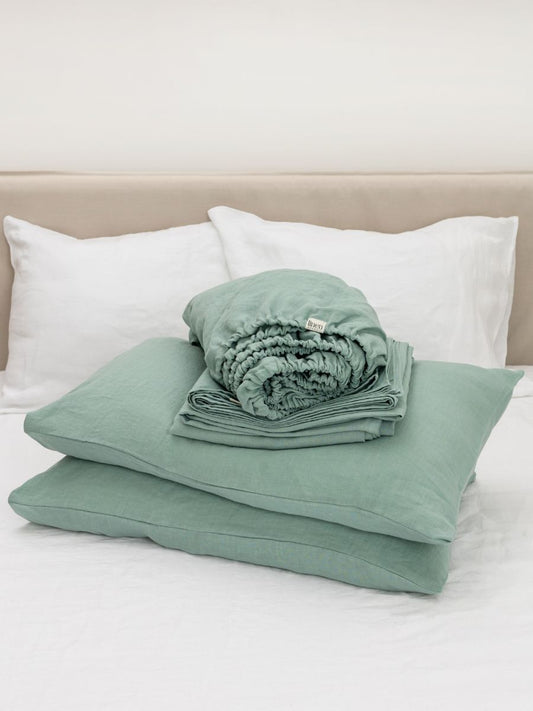 Willow Green 100% Flax Linen Sheet Sets