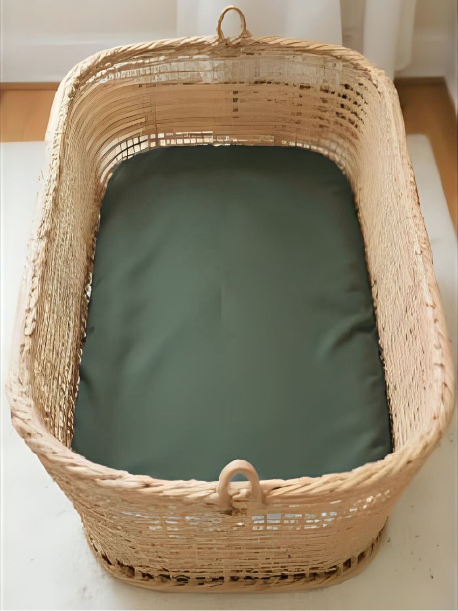 Forest Green 100% Flax Linen Baby Pure Luxe Fitted Sheets