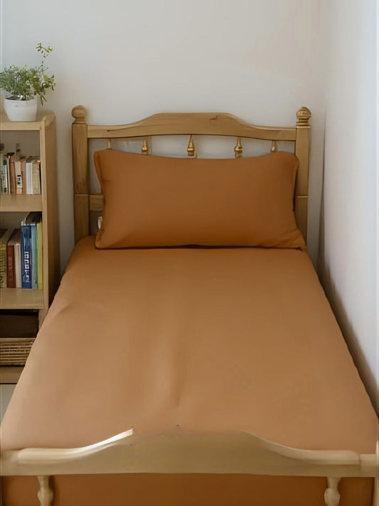 Cinnamon Brown 100% Flax Linen Kids Fitted Sheets