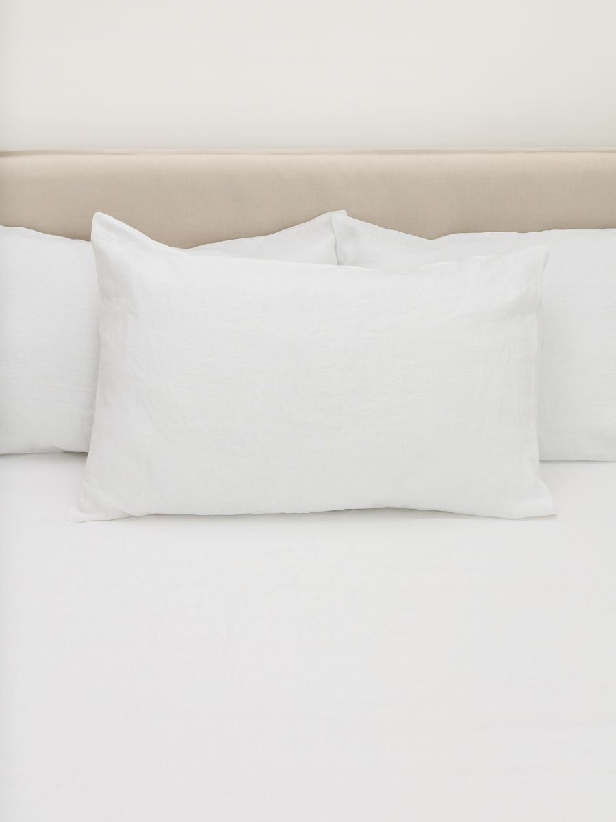 Magnolia White 100% Flax Linen Duvet Cover Sets