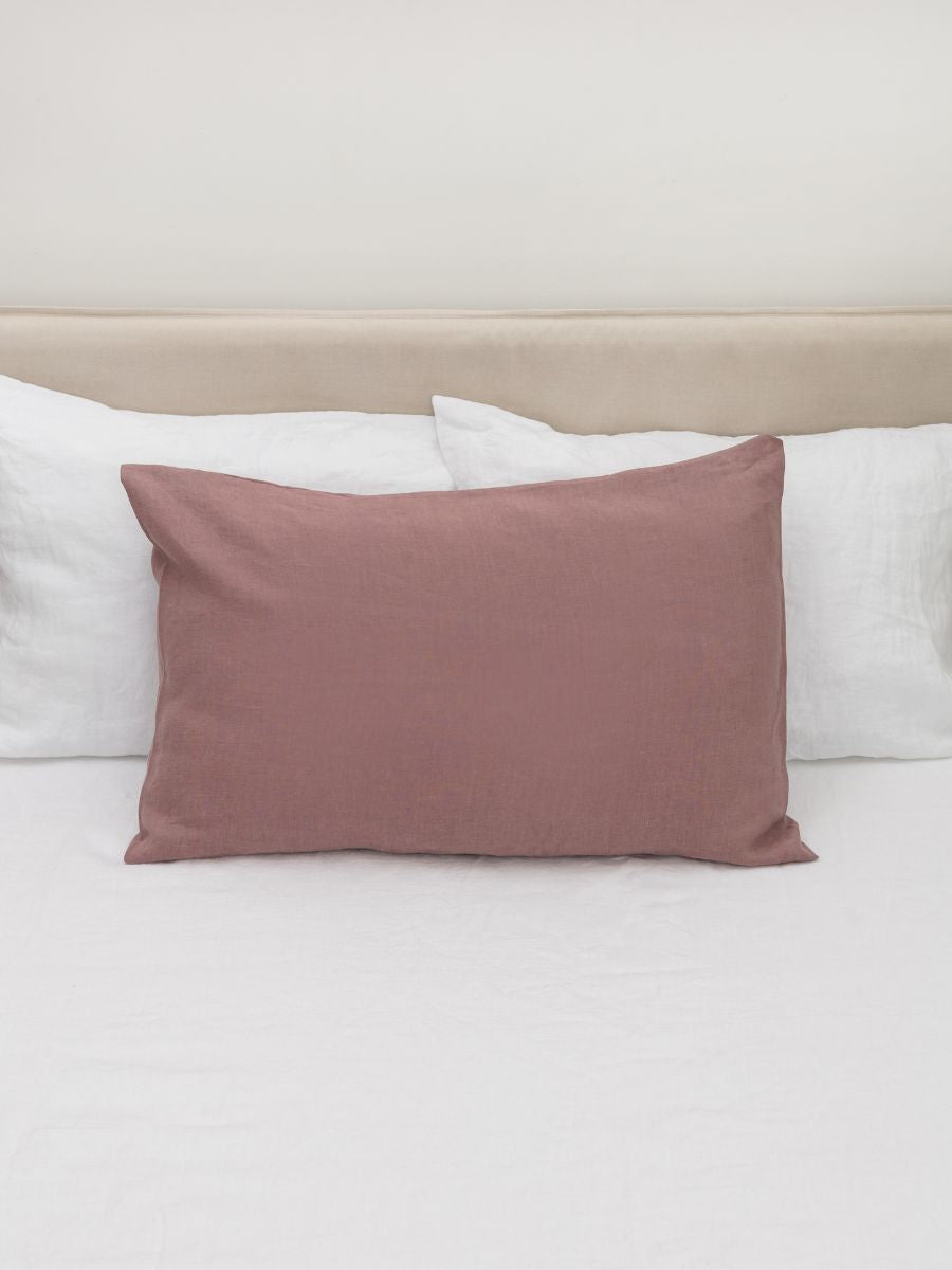 Rosewood Pink 100% Flax Linen Duvet Cover Sets