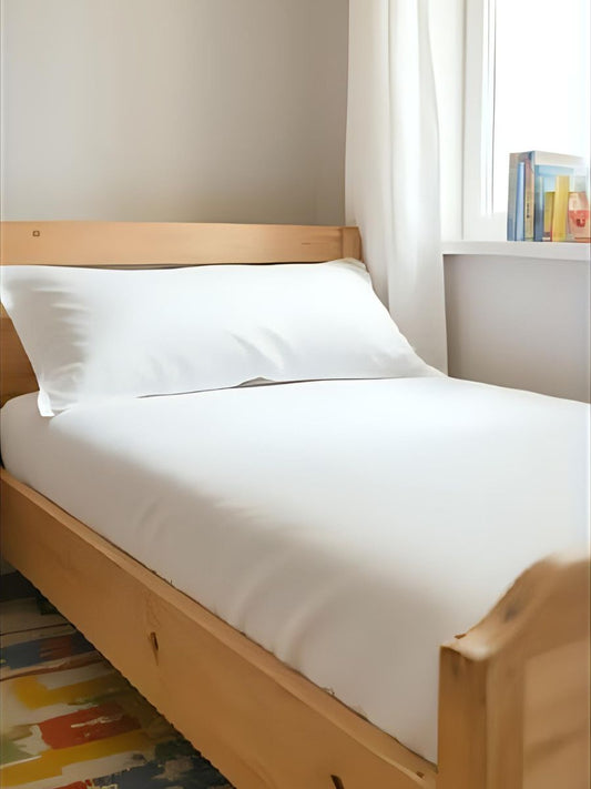 Magnolia White 100% Flax Linen Kids Fitted Sheets