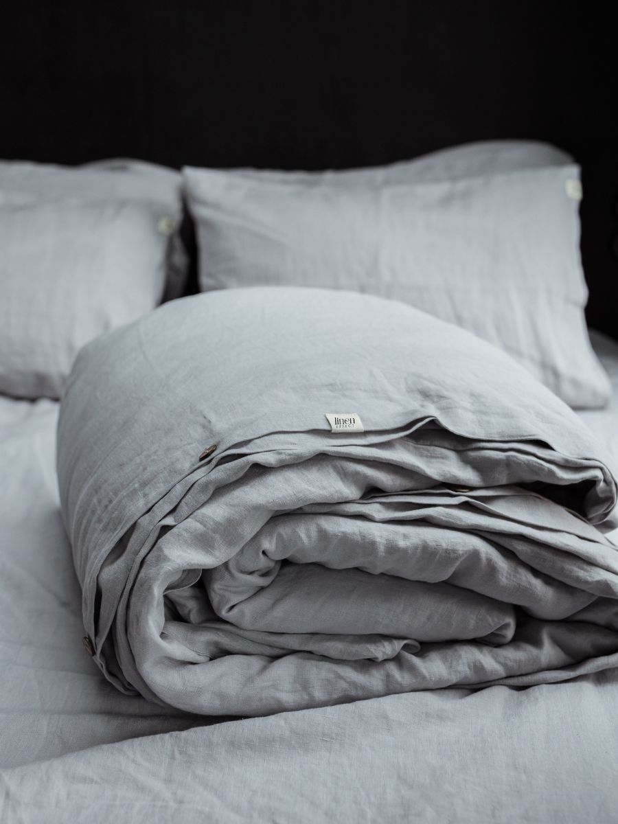 Moonlit Grey 100% Flax Linen Duvet Cover Sets