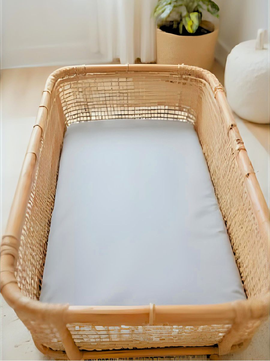 Moonlit Grey 100% Flax Linen Baby Pure Luxe Fitted Sheets