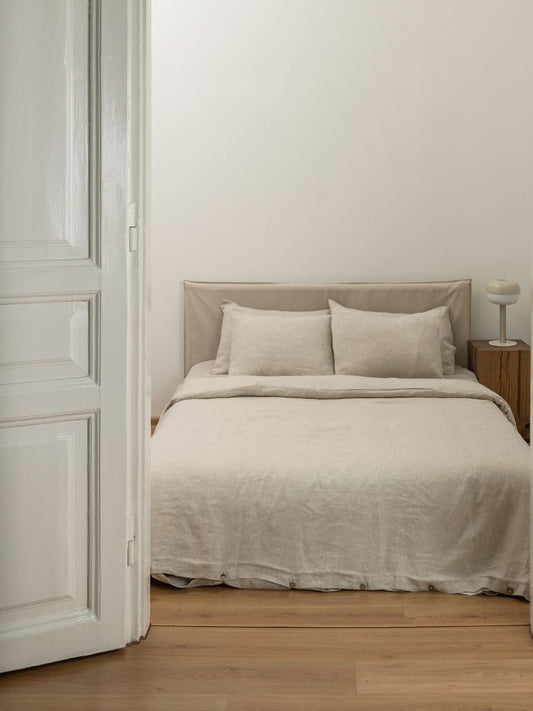 Natural Beige 100% Flax Linen Duvet Cover Sets