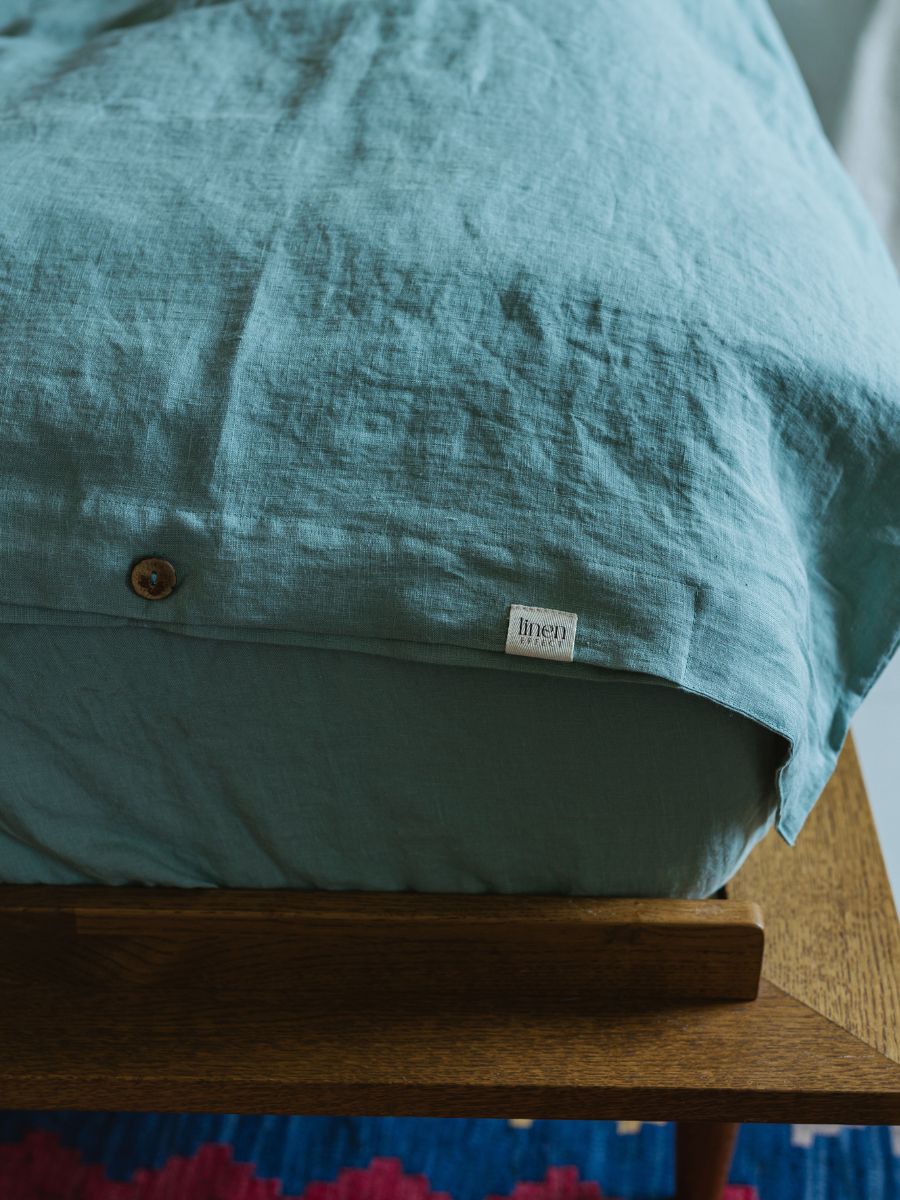 Willow Green 100% Flax Linen Duvet Cover Sets