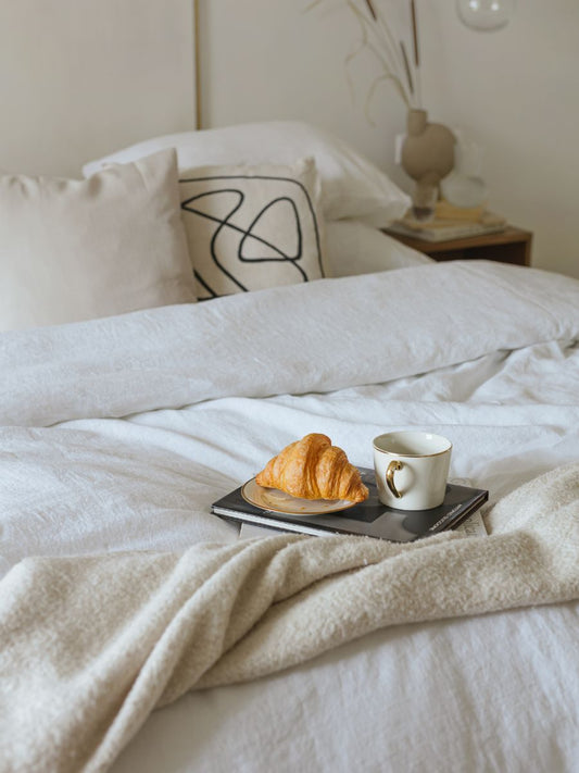 Magnolia White 100% Flax Linen Duvet Cover Sets