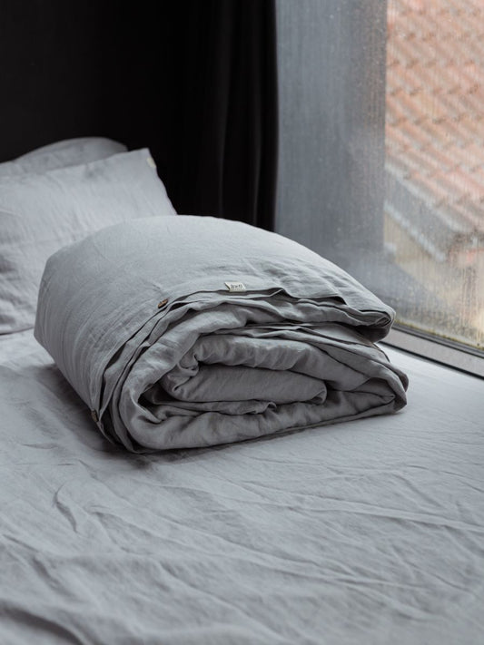 Moonlit Grey 100% Flax Linen Duvet Covers