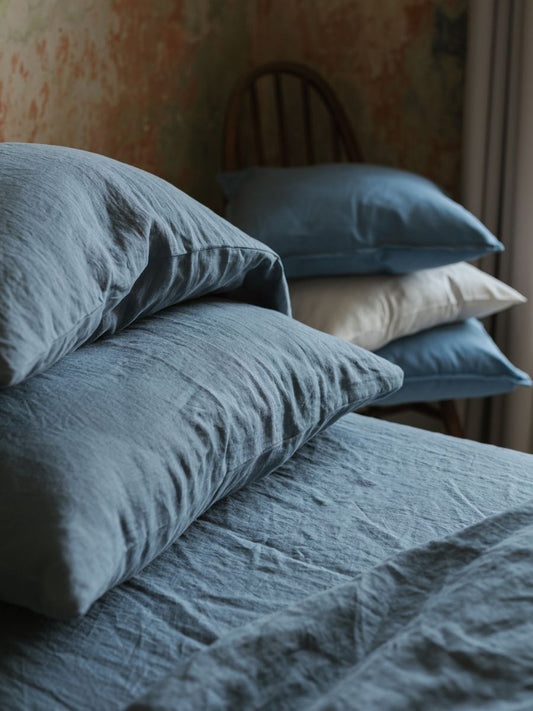 Baltic Blue 100% Flax Linen Sheet Sets