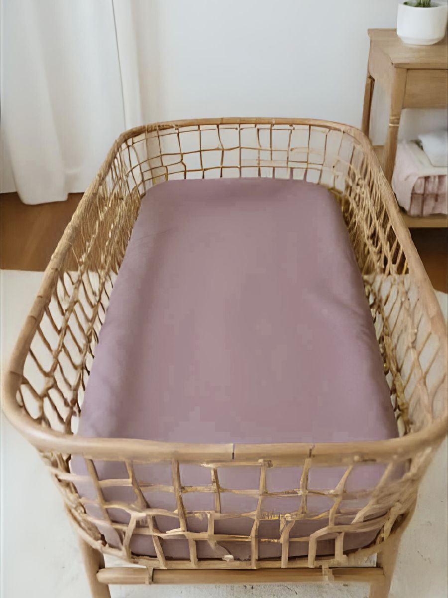 Rosewood Pink 100% Flax Linen Baby Pure Luxe Fitted Sheets