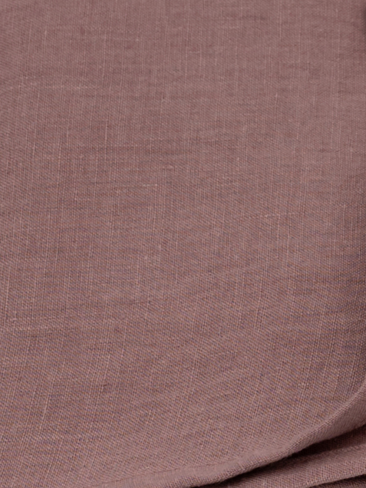 Rosewood Pink 100% Flax Linen Zipper Closure Pillowcases