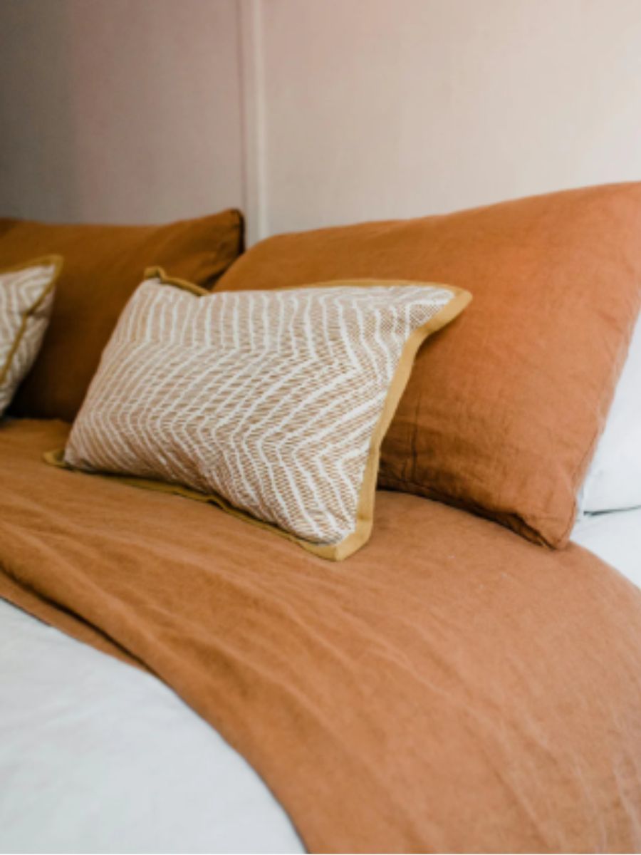 Cinnamon Brown 100% Flax Linen Duvet Cover Sets