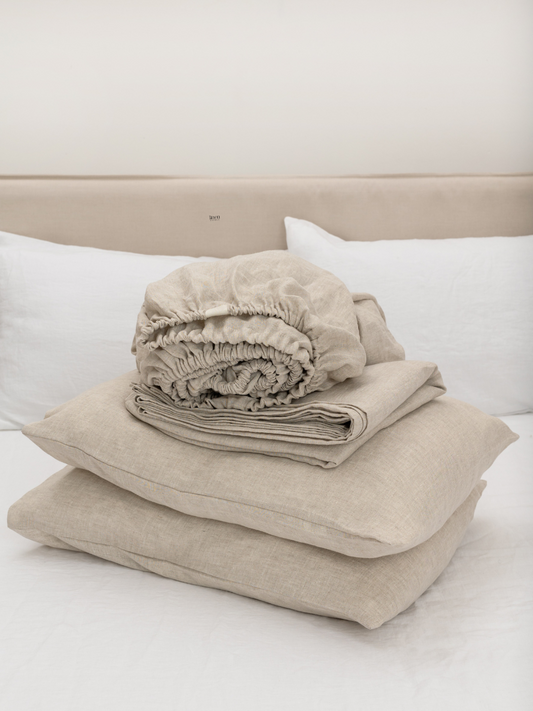 Natural Beige 100% Flax Linen Sheet Sets