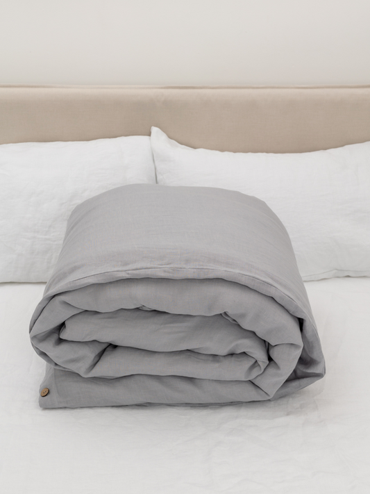 Moonlit Grey 100% Flax Linen Duvet Covers