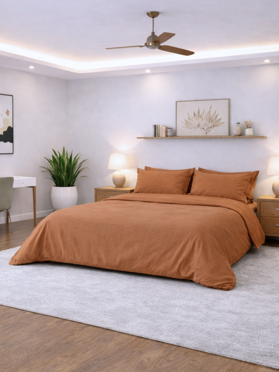 Cinnamon Brown 100% Flax Linen Duvet Cover