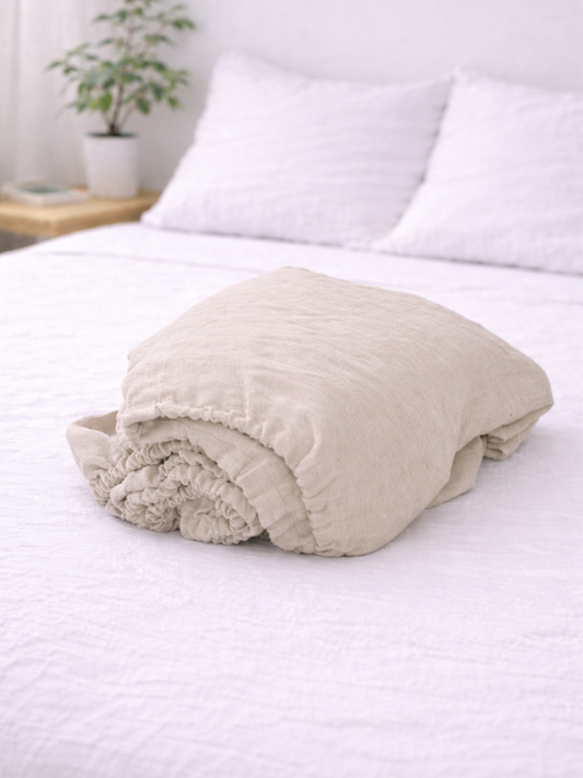 Natural Beige 100% Flax Linen Sheet Set