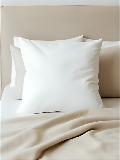100% flax linen Magnolia White Euro square pillow with zipper – OEKO-TEX Standard 100, plush & refined