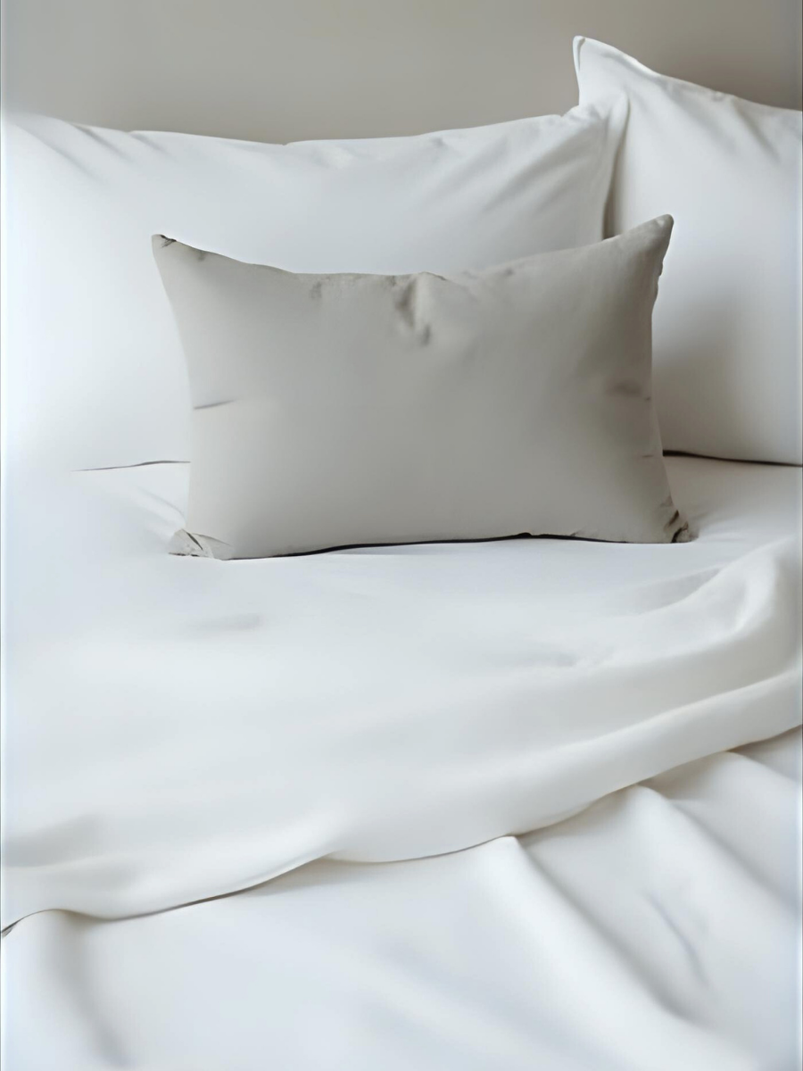 100% flax linen Moonlit Grey small boudoir pillow with coconut shell button closure – OEKO-TEX Standard 100, luxe accent