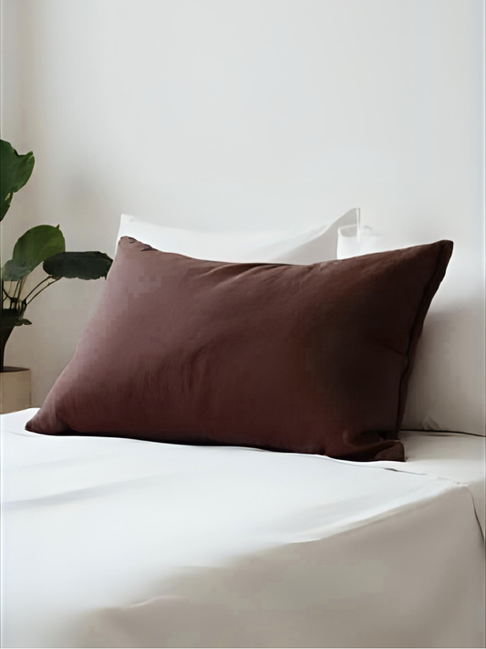 100% flax linen Elderberry Purple standard pillowcase with zipper – OEKO-TEX Standard 100, long & supportive