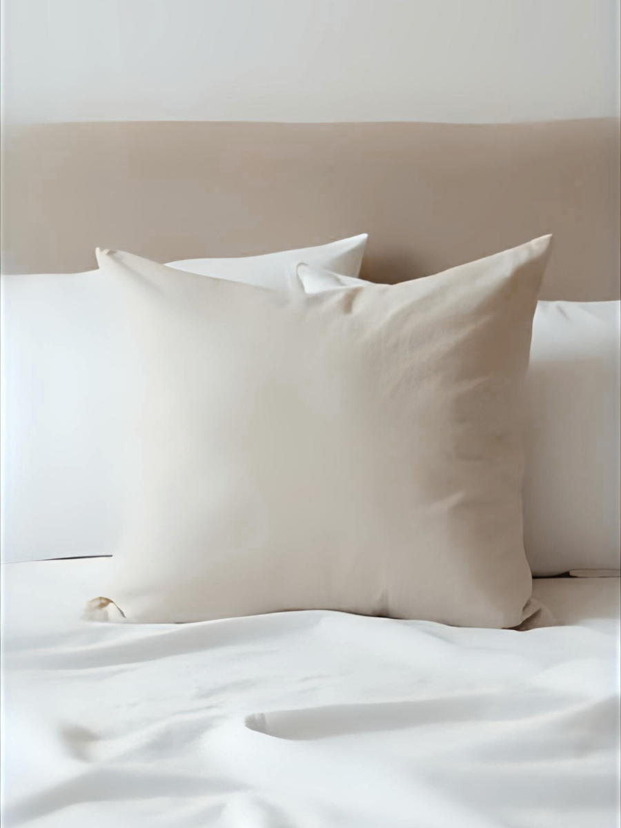 100% flax linen Natural Beige Euro square pillow with zipper – OEKO-TEX Standard 100, plush & refined